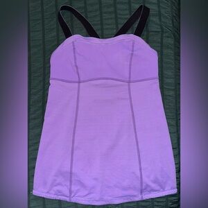Size 4 Purple Lululemon adjustable cross back workout tank